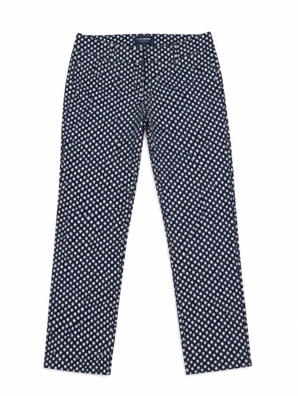 OLD NANY Cotton blend cropped Pants,navy geometric print. Size 10